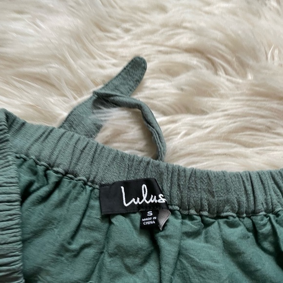 LULU’S Al Fresco Evenings Olive Off The Shoulder Dress - Picture 2 of 4